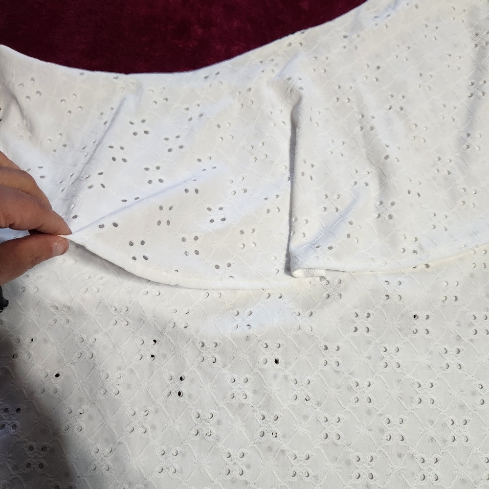 Womens Torrid White Eyelet One-Shoulder Top - Picture 8 of 8
